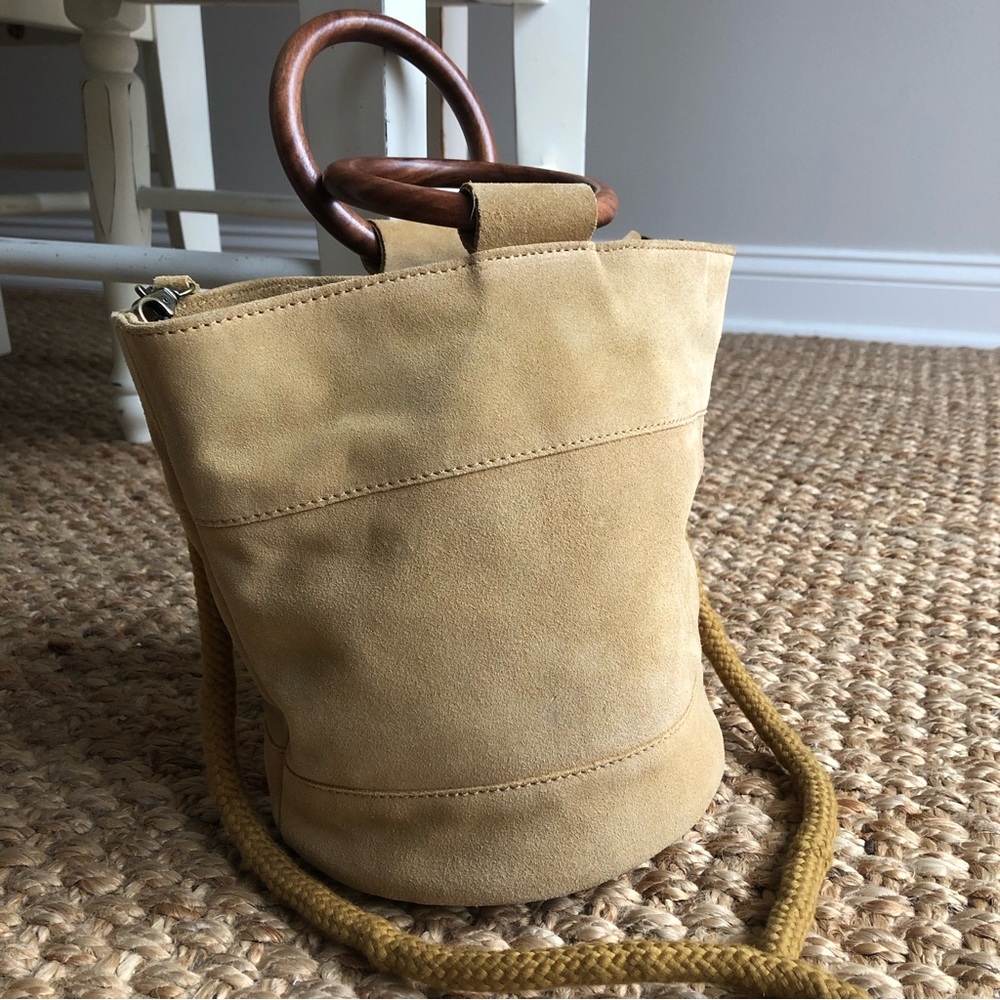 New: Lucky Brand Suede Bucket Bag with Optional Strap. - Picture 2 of 14